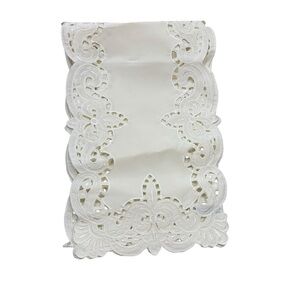 Ivory Max Studio Home Cut Work Embroidery‎ Long Table Runner 89”x14”